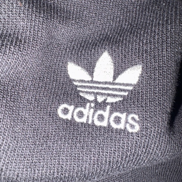 Adidas Originals Cropped Hoodie – Black 3 Stripe Trefoil Sweatshirt - Picture 3 of 5